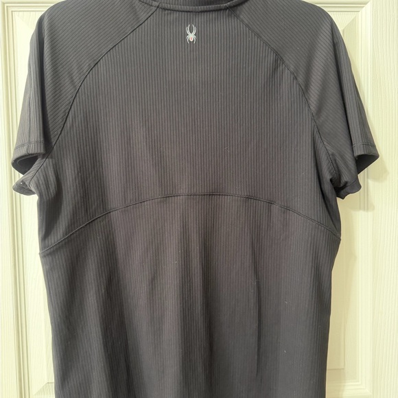 Spyder Active Women’s Black Ribbed Short-Sleeve Athletic Tee - Picture 3 of 6